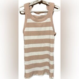 American Eagle Women's Pink & White Striped Tank Top - Size XS